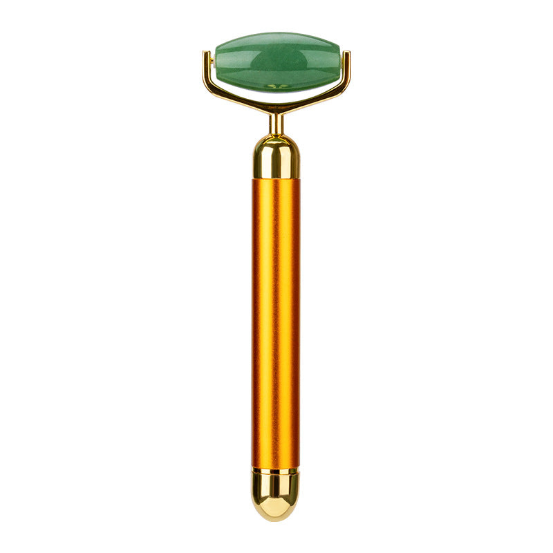 Electric Jade Face Roller Beauty Stick Golden Facial Massager