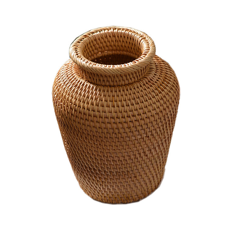 Rattan Woven Floral Vase Decorative Table Basket