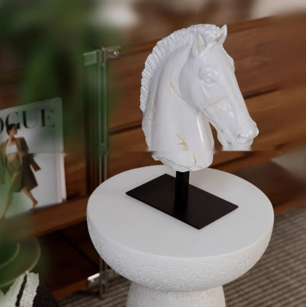 Resin Horse Head Sculpture Home Decor Ornament