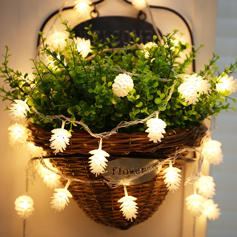 LED Pine Cone String Lights