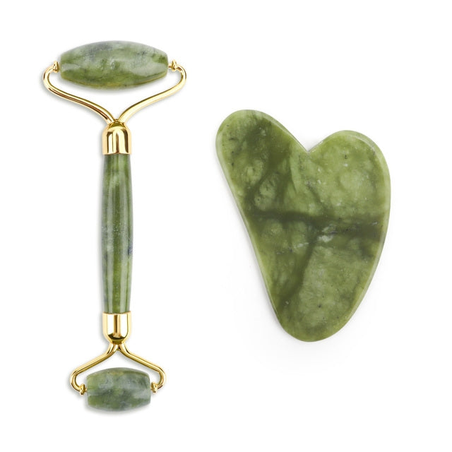 Natural Jade Rose Quartz Face Roller Slimming Lifting Massager