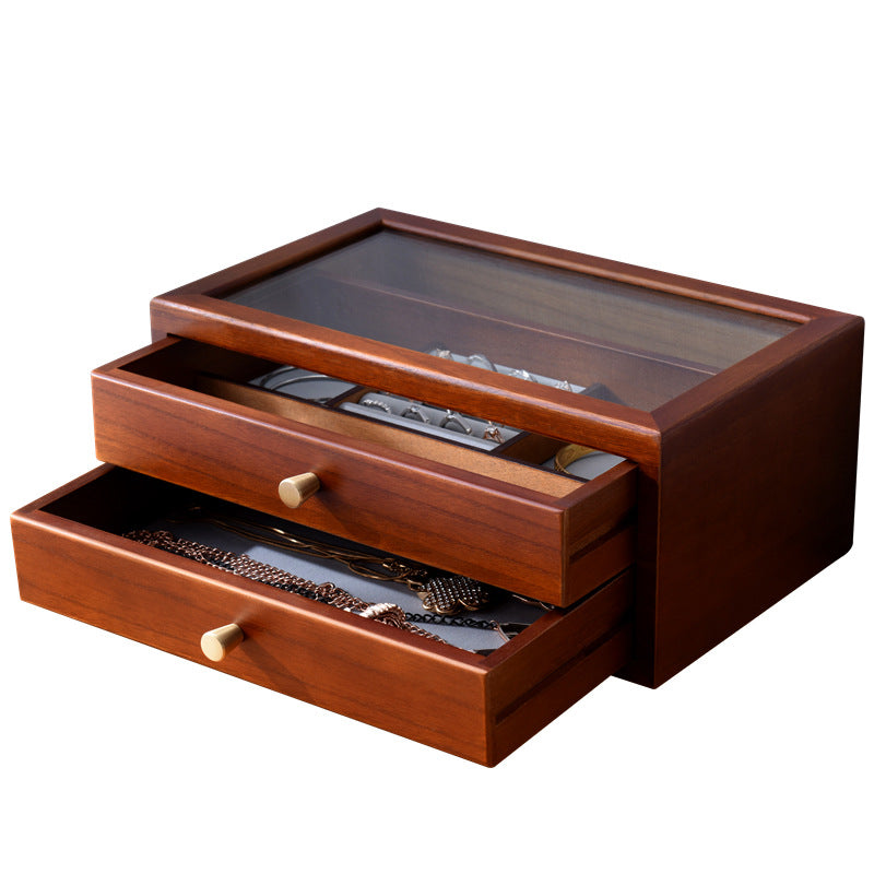 Simple Wooden Jewelry Storage Makeup Box