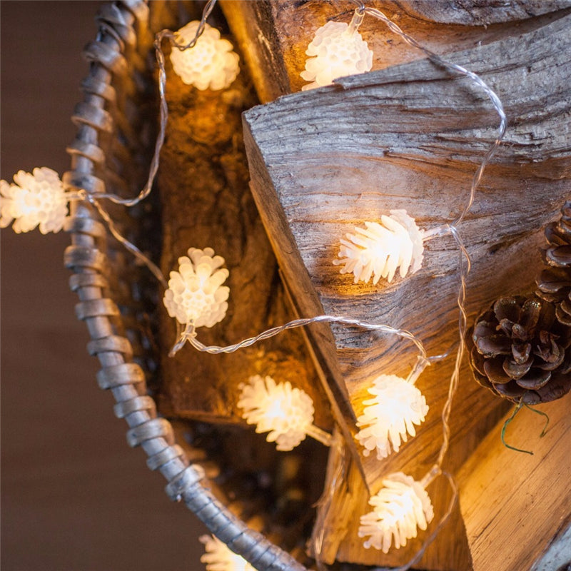 LED Pine Cone String Lights