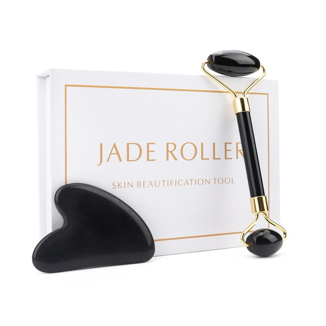 Natural Jade Rose Quartz Face Roller Slimming Lifting Massager