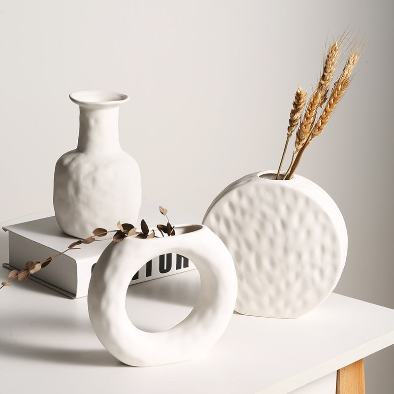 Scandinavian Style Primitive Ceramic Vase Ornament