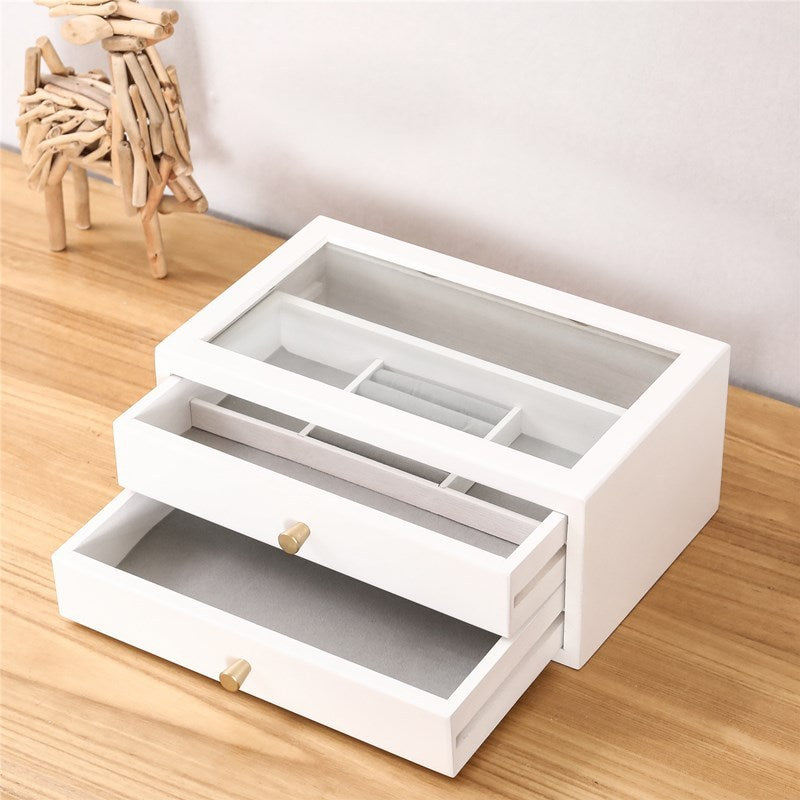 Simple Wooden Jewelry Storage Makeup Box