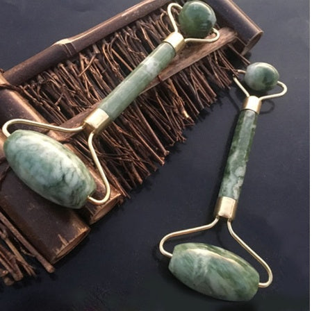 Natural Jade Rose Quartz Face Roller Slimming Lifting Massager
