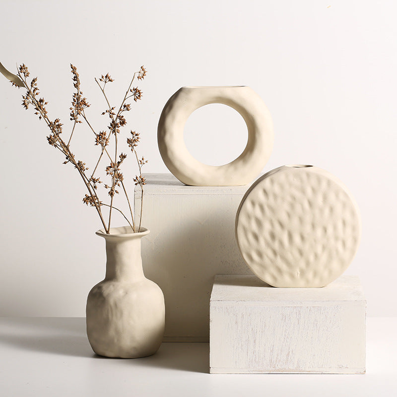 Scandinavian Style Primitive Ceramic Vase Ornament