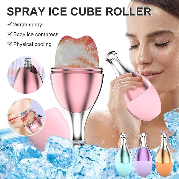 Silicone Facial Ice Roller With Spray Massager Tool
