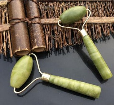 Natural Jade Rose Quartz Face Roller Slimming Lifting Massager