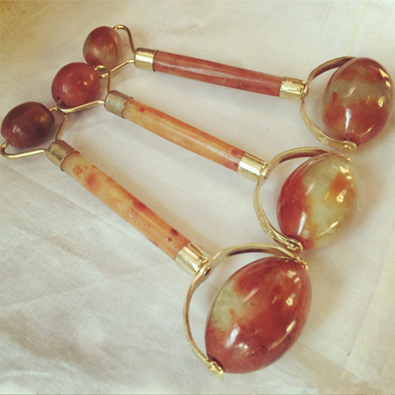 Natural Jade Rose Quartz Face Roller Slimming Lifting Massager