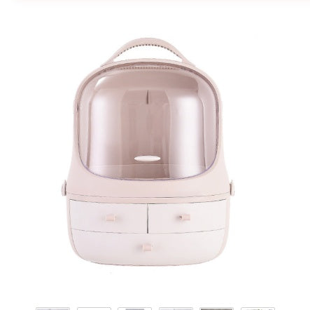 Multi-Function Dustproof Cosmetic Storage Box With Mirror Portable Desktop Organizer