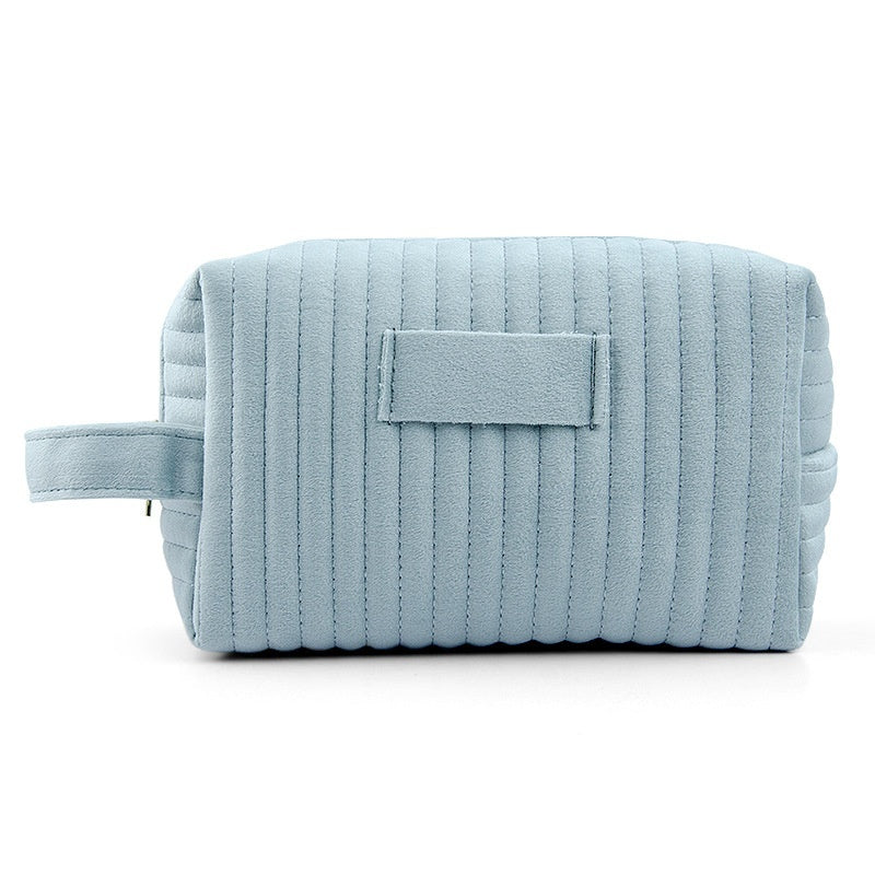 Velvet Large-Capacity Portable Makeup Organizer Bag