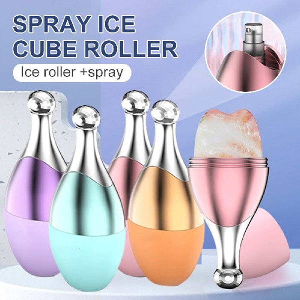 Silicone Facial Ice Roller With Spray Massager Tool