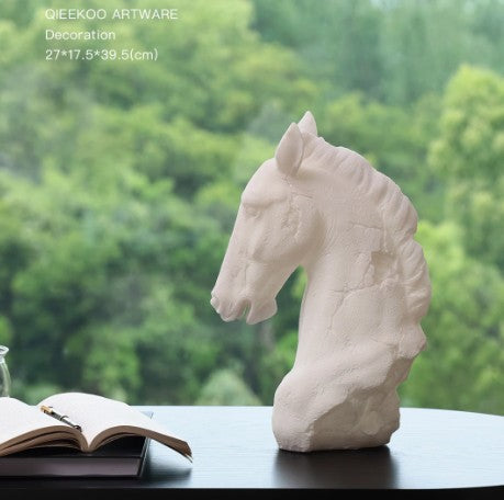 Modern White Horse Head Desktop Decorative Sculpture