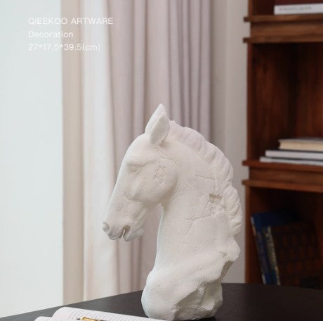 Modern White Horse Head Desktop Decorative Sculpture
