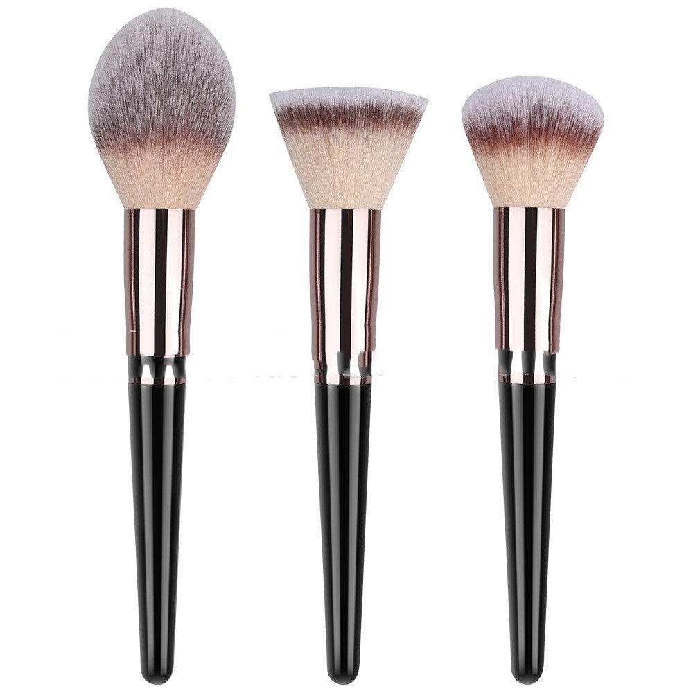 Black Makeup Brush Set For Foundation And Eyeshadow