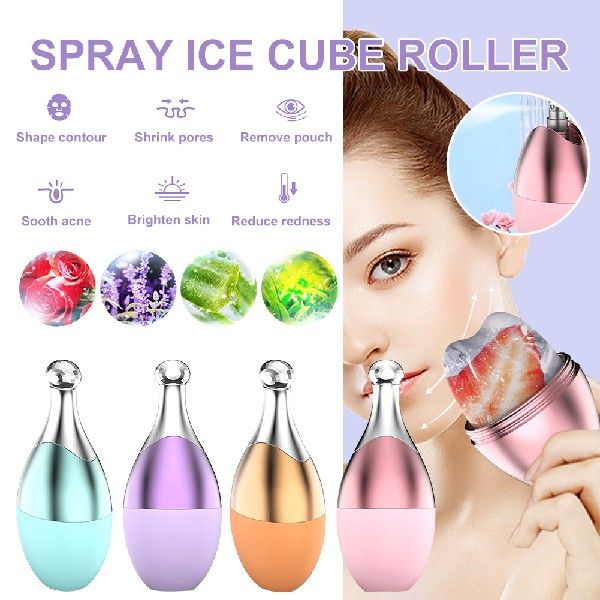 Silicone Facial Ice Roller With Spray Massager Tool