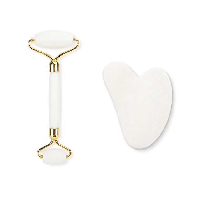 Natural Jade Rose Quartz Face Roller Slimming Lifting Massager